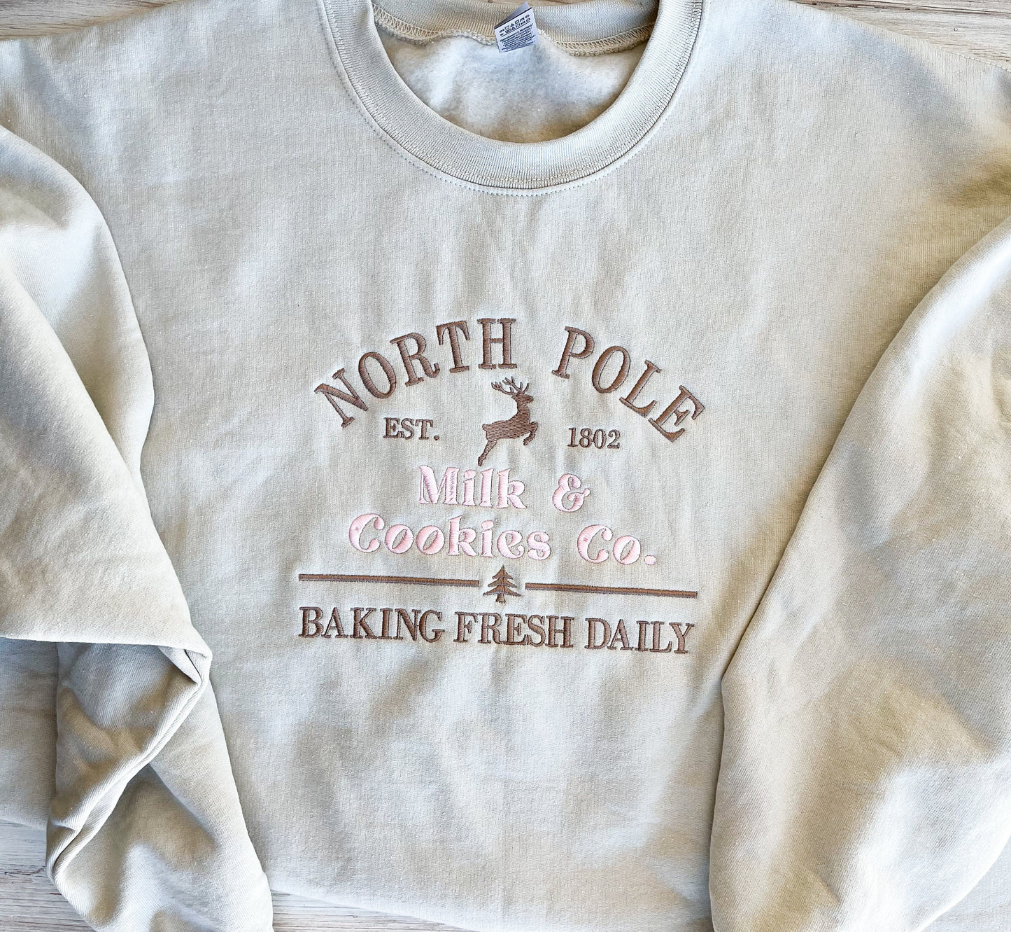 North Pole Cookie Co Sweatshirt, Embroidered Cookie Co Sweatshirt, Christmas Embroidered Sweatshirt, Winter Season Holiday