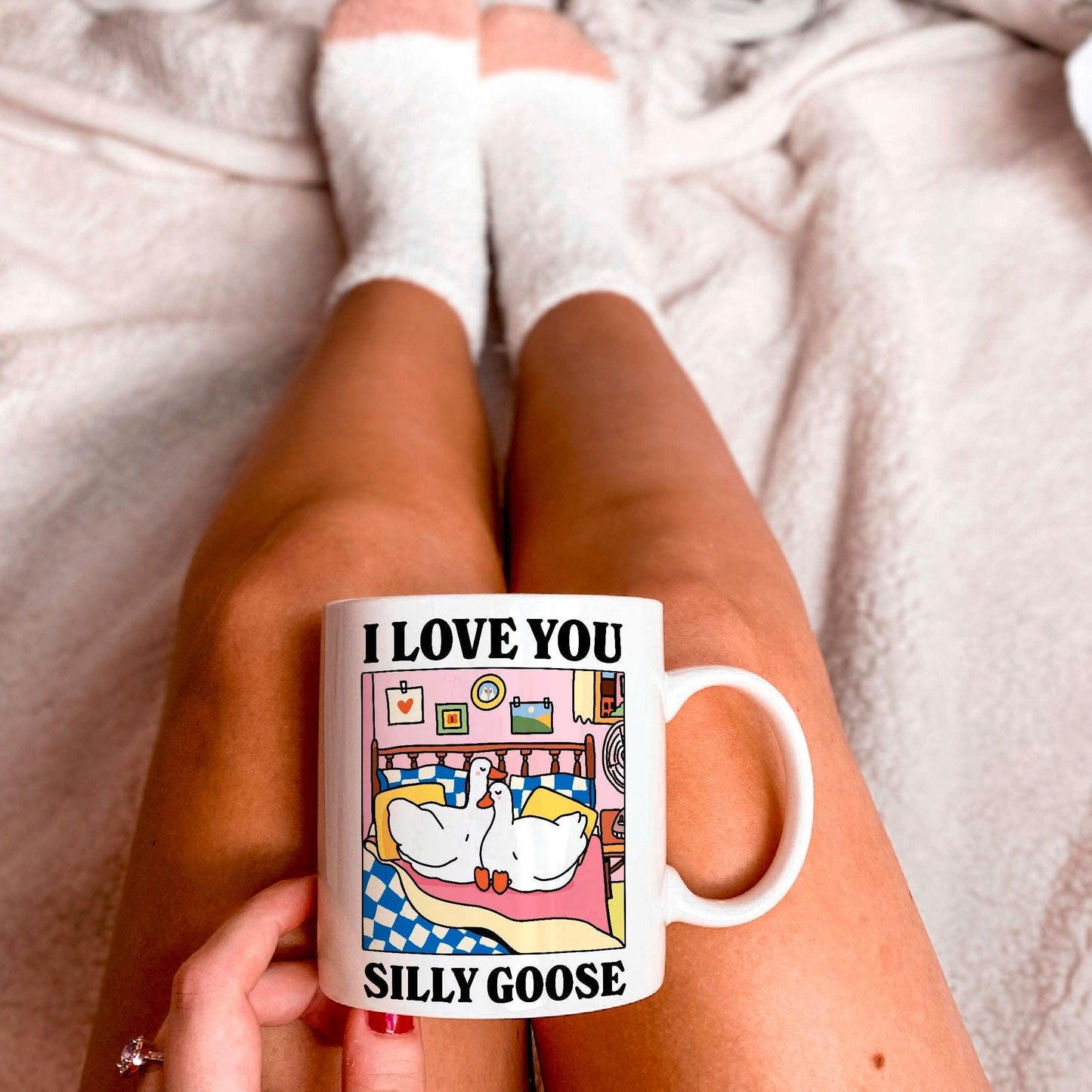 I Love You Silly Goose Mug, Cute Romantic Gift Mug, Cute Ducks Mug, Girlfriend Boyfriend Gift, Artisan Handmade Coffee Cup, Romantic Gifts