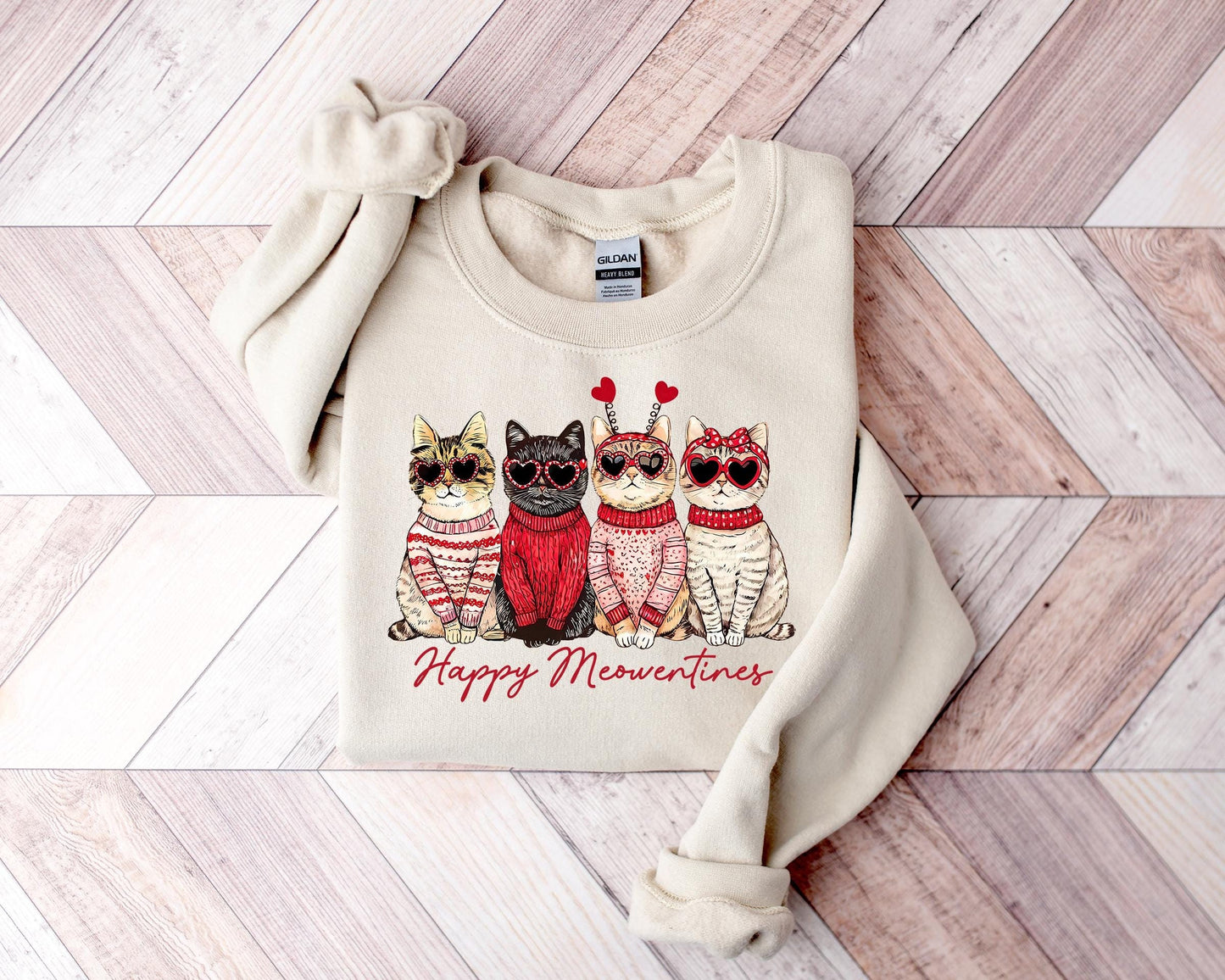 Valentine Cat Sweatshirt, Heart Love Cat Sweatshirt, Valentines Cat Lover Sweatshirt, Cupid Cat Cute Cat Cat Lover Gifts, Cat Mom Sweatshirt