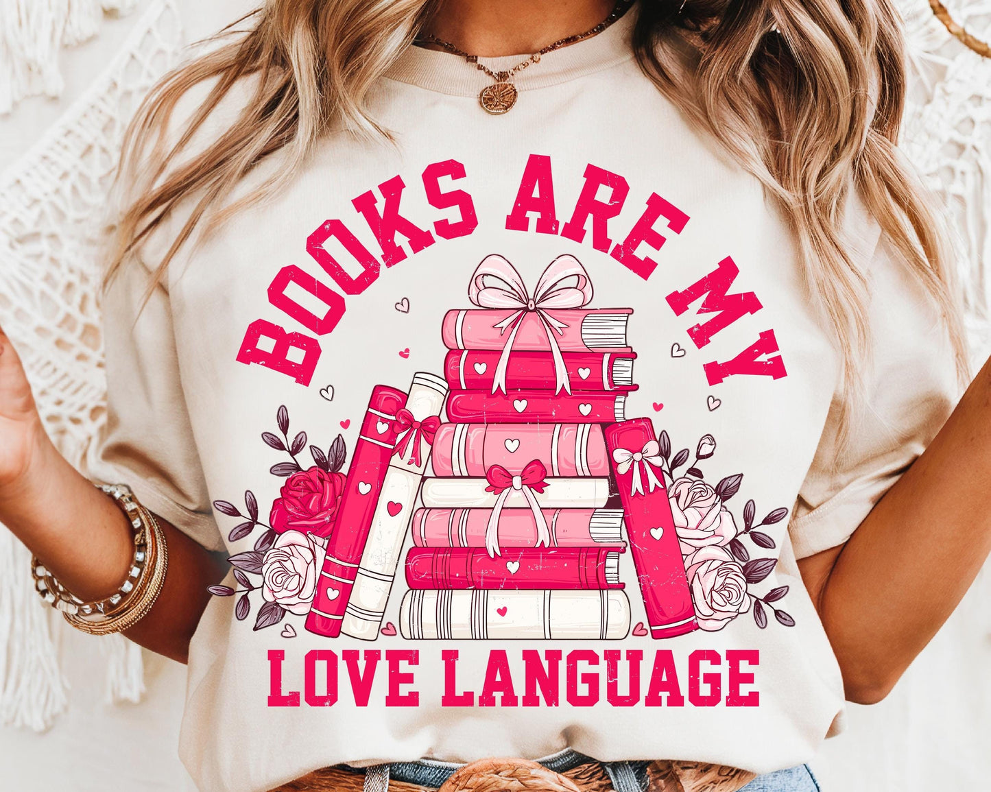 Valentine Book Lover Shirt, Books Are My Love Language Shirt, Bookish Shirt, Retro Bookworm T-Shirt