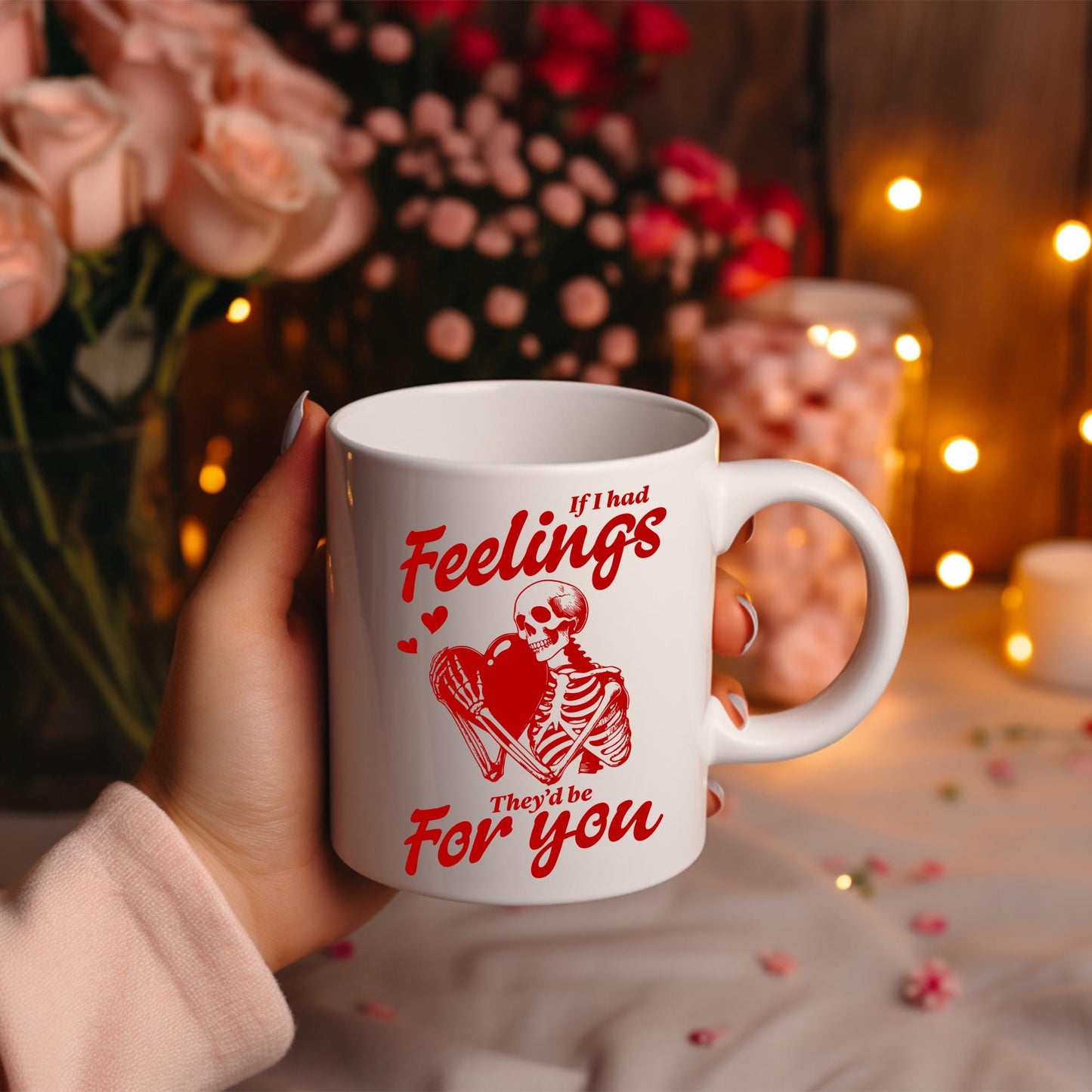 If I Had Feelings Valentines Mug, Skeleton Mug, Funny Mug, Valentine Gift, Class Valentines, Valentine Art, Vintage Valentines, Gift for her