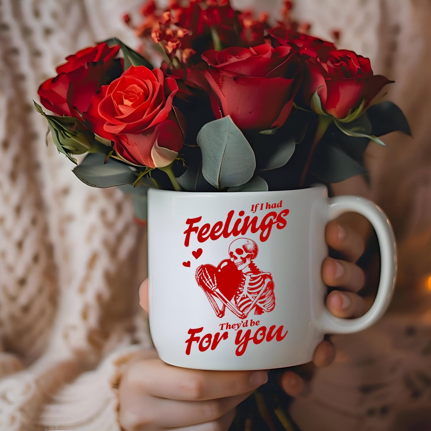 If I Had Feelings Valentines Mug, Skeleton Mug, Funny Mug, Valentine Gift, Class Valentines, Valentine Art, Vintage Valentines, Gift for her