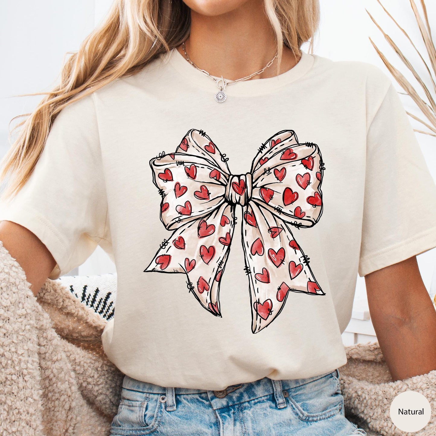 Valentines Day Heart Coquette Shirt, Retro Valentine Shirt, Valentines Day Bow Tshirt for Women, Cute Valentine Bow T Shirt, Heart T-Shirt