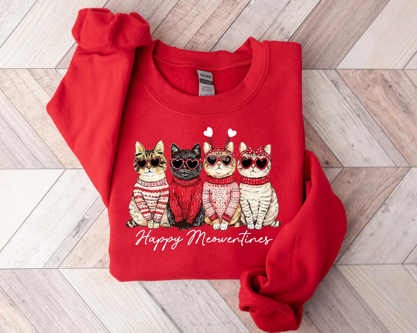 Valentine Cat Sweatshirt, Heart Love Cat Sweatshirt, Valentines Cat Lover Sweatshirt, Cupid Cat Cute Cat Cat Lover Gifts, Cat Mom Sweatshirt