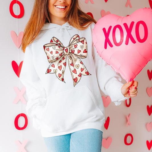 Valentine's Day Coquette Bow Shirt Heart Bow Valentine Shirt, Valentines Day Bow Shirt, XOXO Love Shirt, Valentine Gift